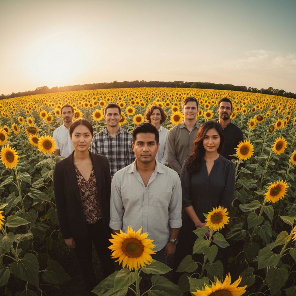 Diverse people coming together in unity